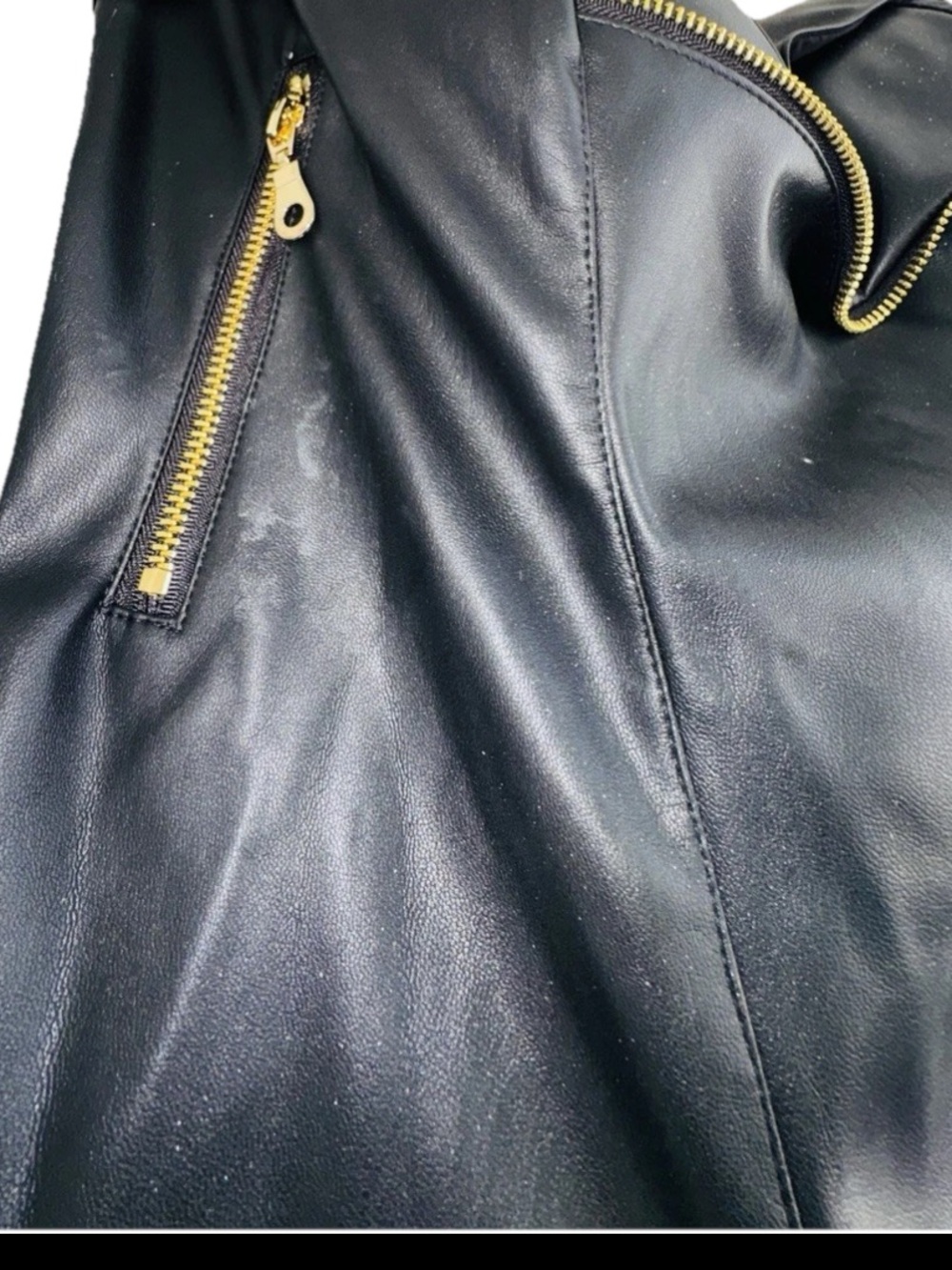 Ashley Stewart Curvy Girl Faux Leather Bustier CropTop Black Gold Hardware 4X - Picture 11 of 15